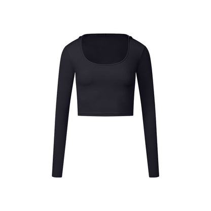 Autumn New Long Sleeve Nude Feel Fabric Sports Top Limorista