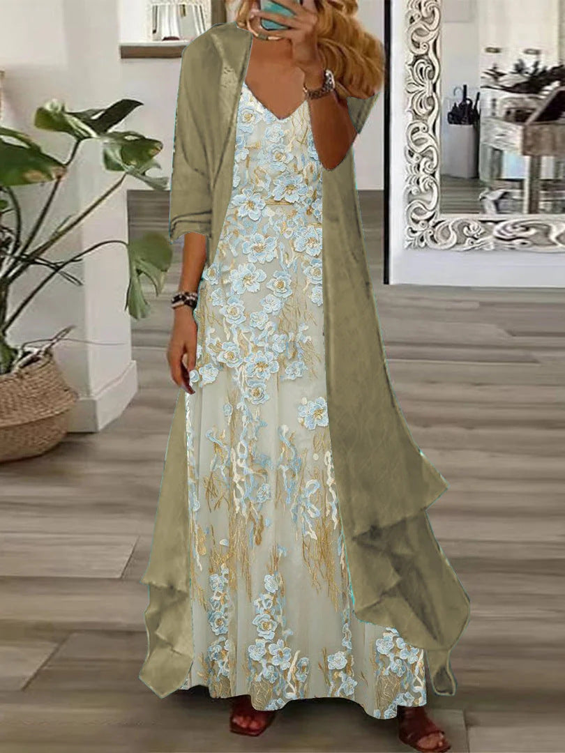 European And American Vacation Spaghetti Straps Long Skirt Indian Style Large Swing Skirt Two-piece Set Limorista