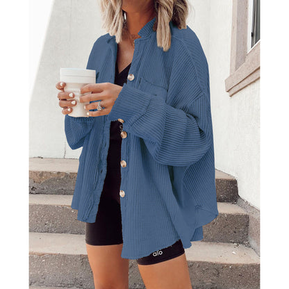 Casual Lapel Pocket Stitching Irregular Shirt Jacket Limorista