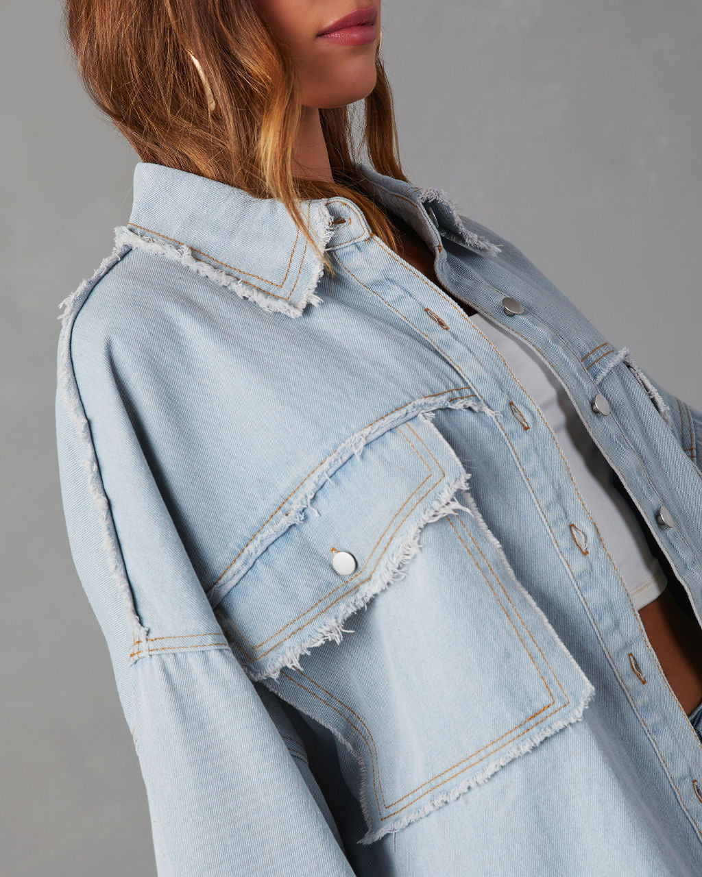 Casual Long Sleeve Denim Coat Limorista