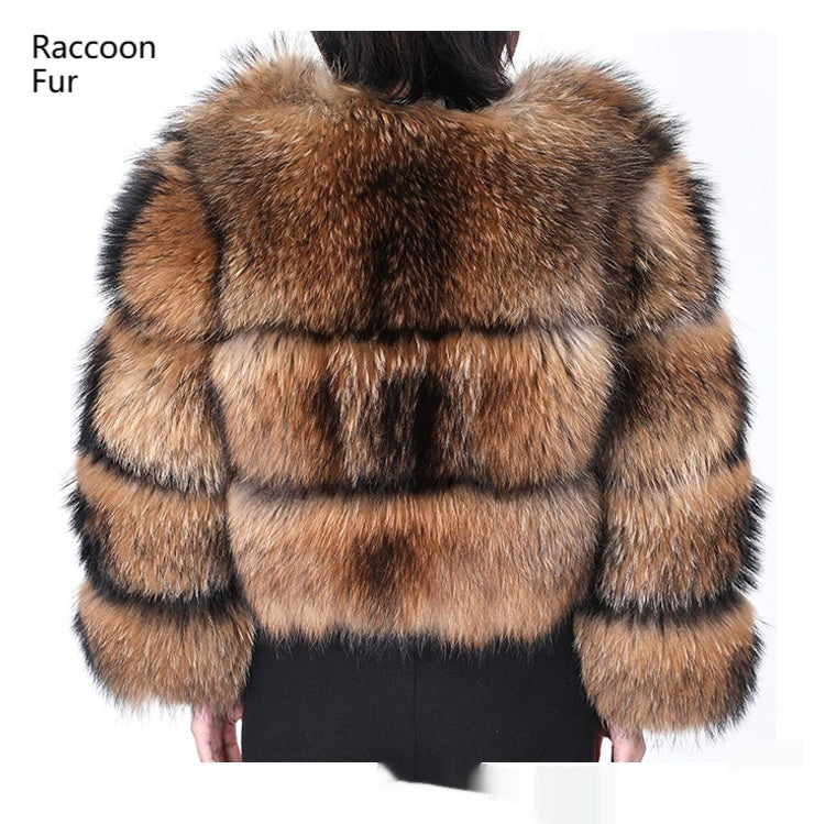 Warm Short Raccoon Fur Women&