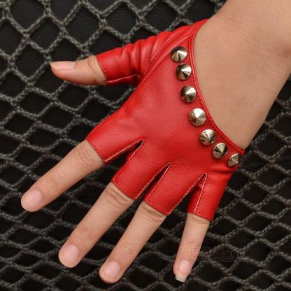 Punk Street Dance Studded Half Finger And Half Palm Performance Limorista