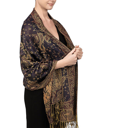 Ethnic Style Vintage Tassel Shawl Middle East Paisley Jacquard Limorista