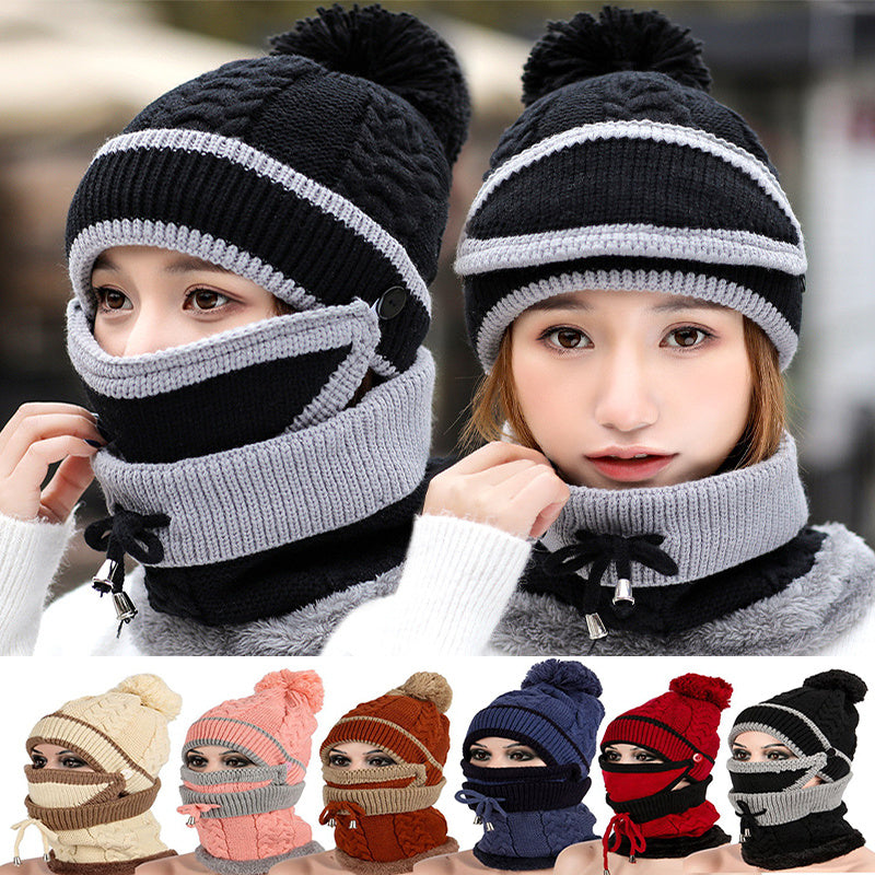 Winter Hat For Women 3pcs Knitted Beanie Hat Scarf Set Warm Hat Limorista
