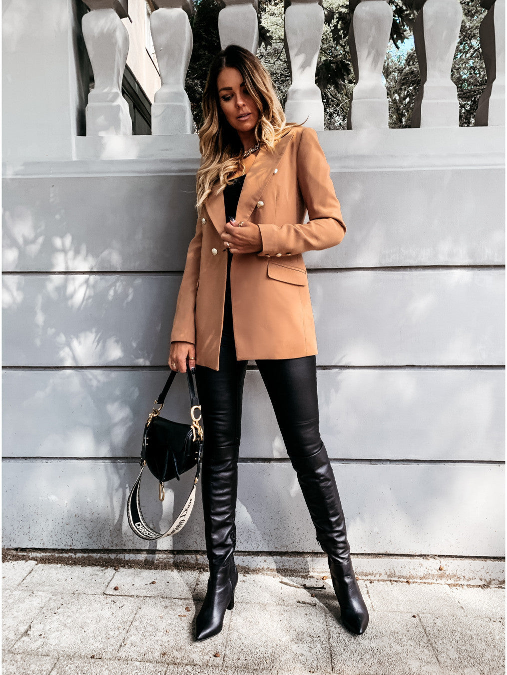 Long-Sleeved Double-Breasted Suit Jacket Limorista