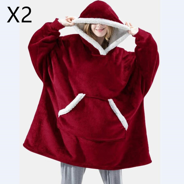 Men And Women Can Wear Zipper Flannel Lazy Blanket Limorista