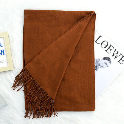 Annual Meeting Warm Cashmere Tassel Scarf Limorista