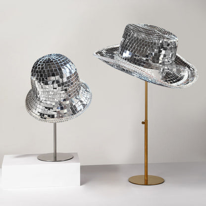 Prom Party Reflective Mirror Laser Fisherman Cowboy Hat Limorista