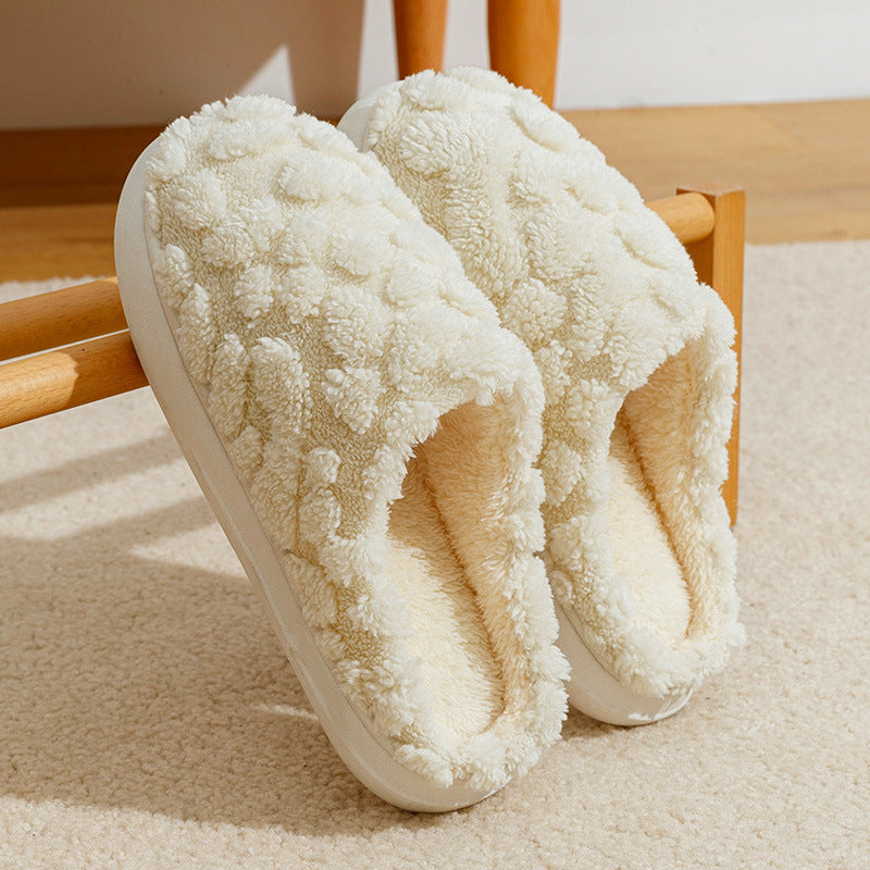 Home Fuzzy Slipper Unisex Cartoon Winter Plush Slipper Anti-Skid Soft Soled Cotton Shoes Comfy Outdoor Couple Slippers Limorista