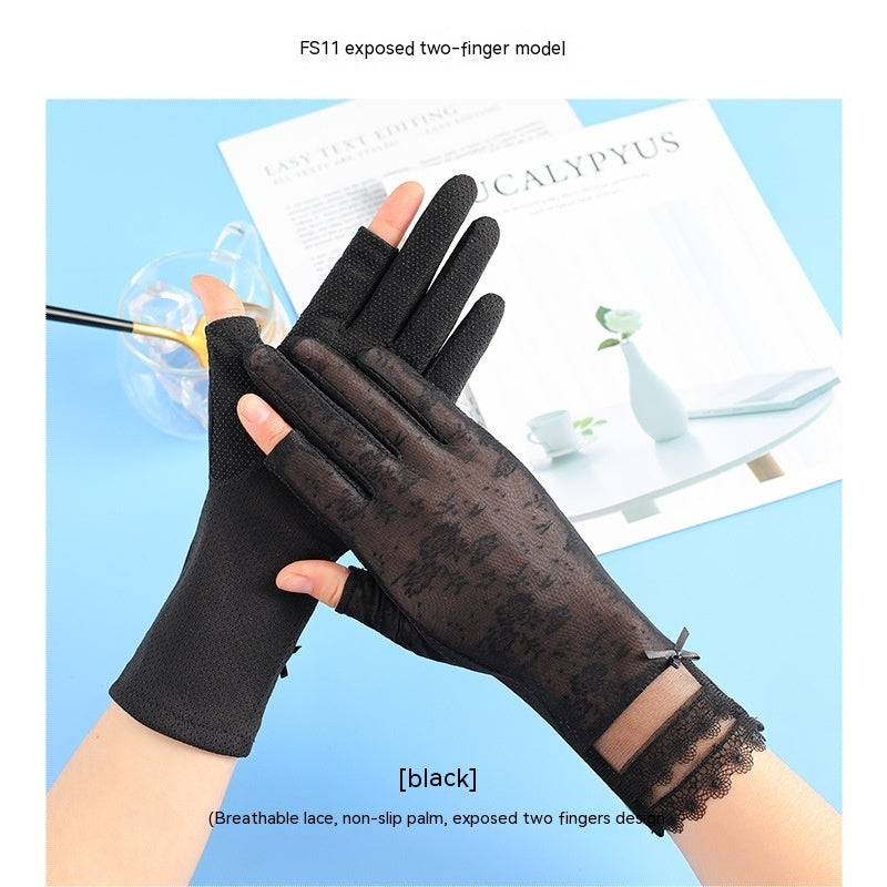 Lightweight Breathable Lace Sun Protection Gloves Limorista