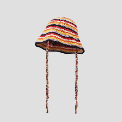 Japanese-style Retro Hollow Flower Handmade Knitted Bucket Hat Women Limorista