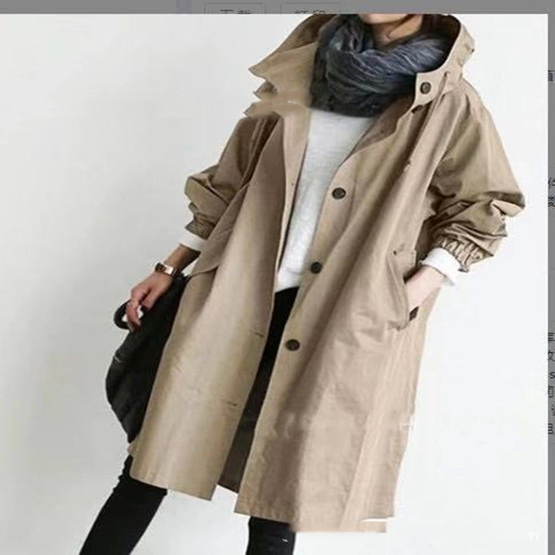 Women Windbreaker Jacket Casual Loose Button Pockets Hooded Quick Dry Windproof Waterproof Clothes For Outdoor Hiking Camping Limorista