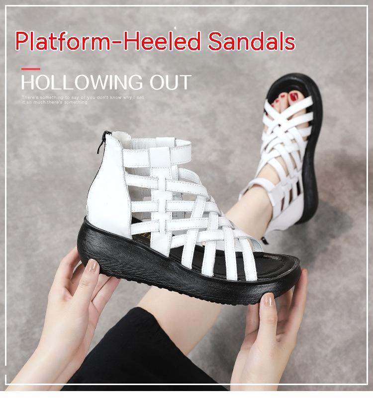 New Ethnic Style Retro Wedge Sandals Women&