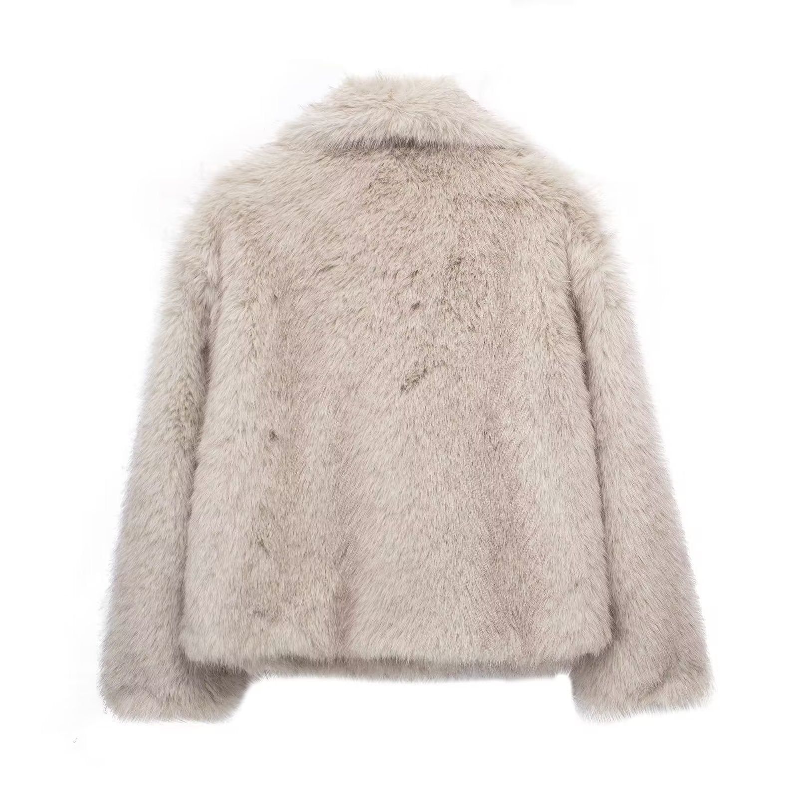 Winter Plush Coat Fashion Thicken Lapel Outwear Casual Long Sleeve Tops Womens Clothing Limorista