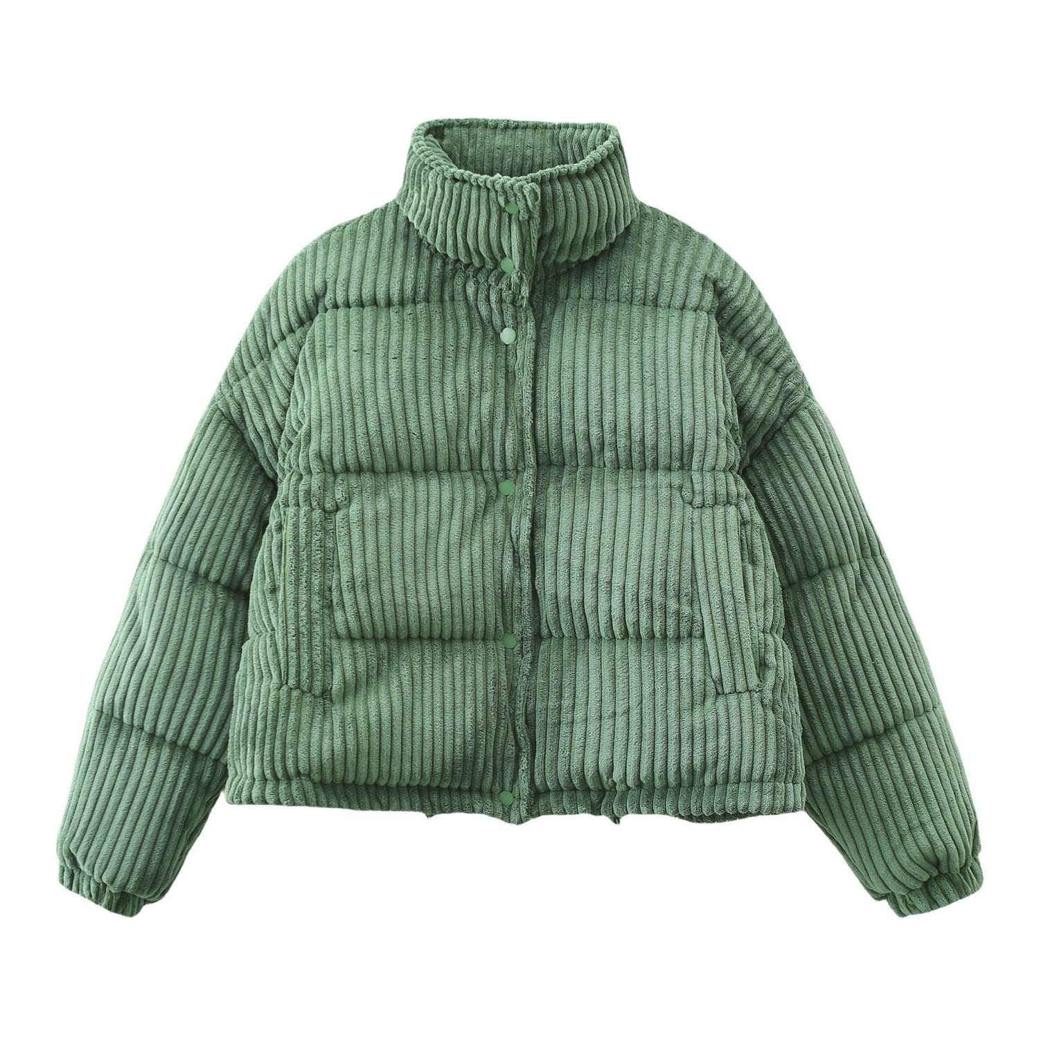 Warm Corduroy Puffer Jacket Coat Short Loose Cotton Coat Limorista
