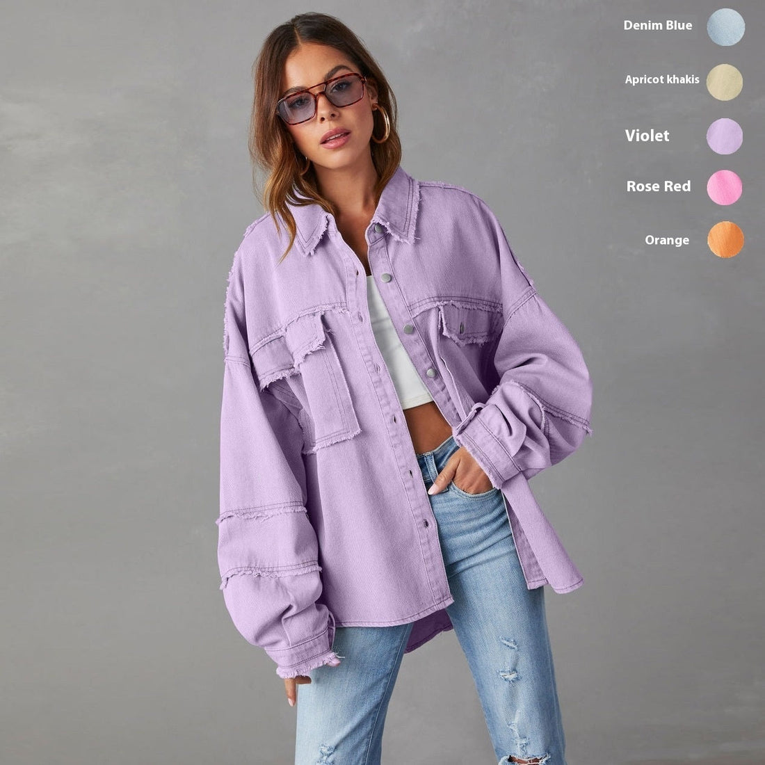 Casual Long Sleeve Denim Coat Limorista