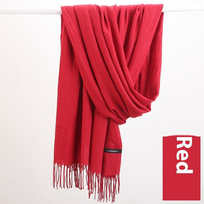 Pure Color Warm Keeping Scarf All-match Cashmere Shawl Limorista