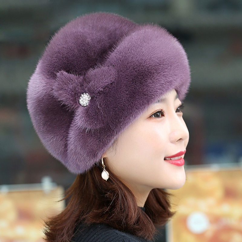 Fur Hat Female Winter Artificial Mink Hair Top Hat Limorista