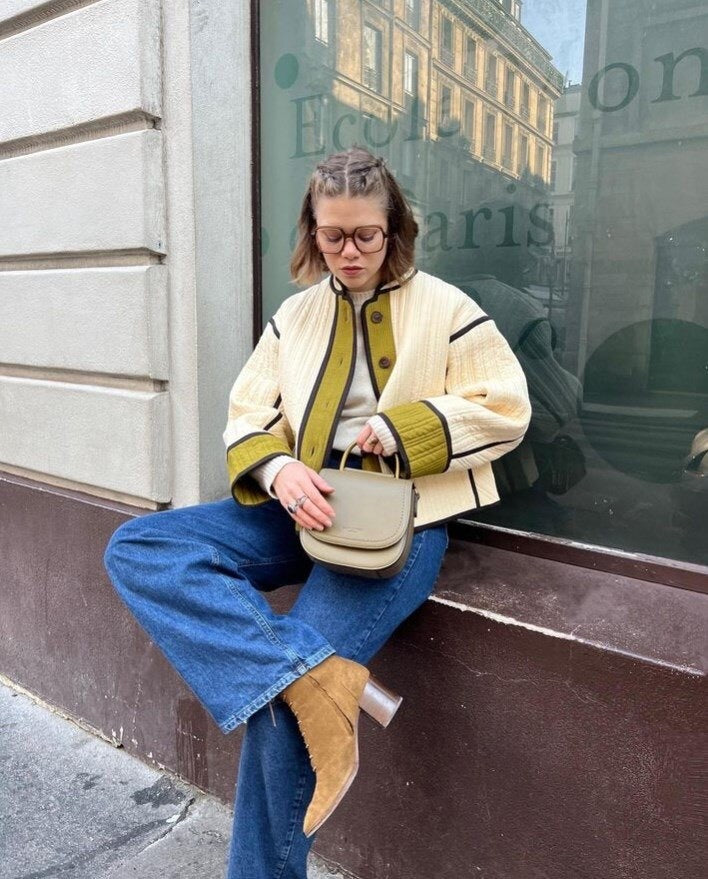 Fall Winter Fashion Contrast Color Women&