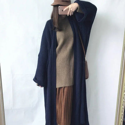 Wind Long Knitted Cardigan Overknee Coat Limorista
