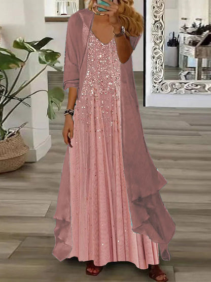European And American Vacation Spaghetti Straps Long Skirt Indian Style Large Swing Skirt Two-piece Set Limorista
