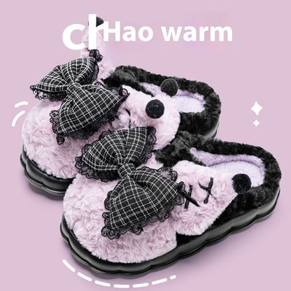 Indoor Warm Girl Plush Slippers For Home Use, Worn Outdoors In Autumn And Winter Limorista