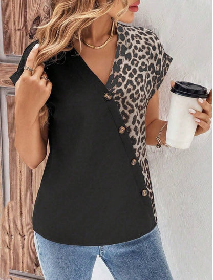 Chemise  Pour Femmes Col En V Avec  Et Manches Chauve-souris Limorista