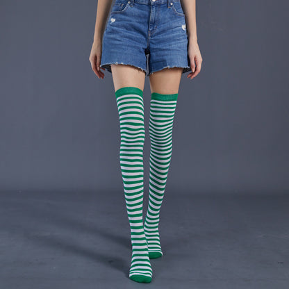 Thin Stripes Stockings Over The Knee Thickened High Tube Ladies Dance Party Performance Socks Limorista