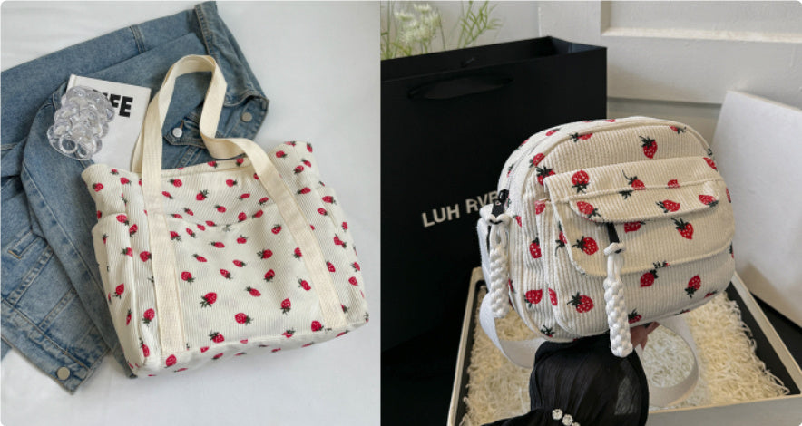 Corduroy Cloth Bag Women&