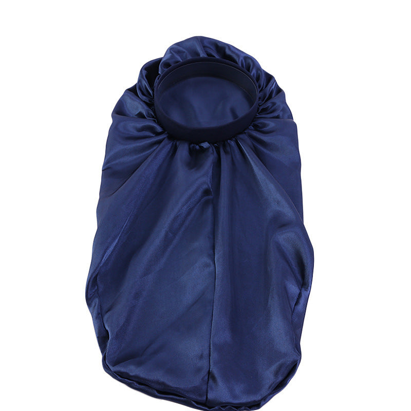 Popular Stretch Headband Satin Night Cap, Hair Care Long Barrel Cap, Perm Hat Limorista