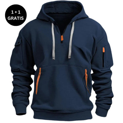 Dropped Shoulder Hooded Sweatshirt Men&