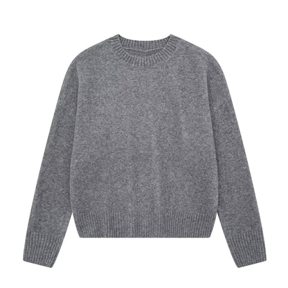Versatile Solid Color Long Sleeve Soft Sweater Limorista