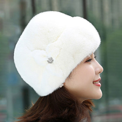 Fur Hat Female Winter Artificial Mink Hair Top Hat Limorista
