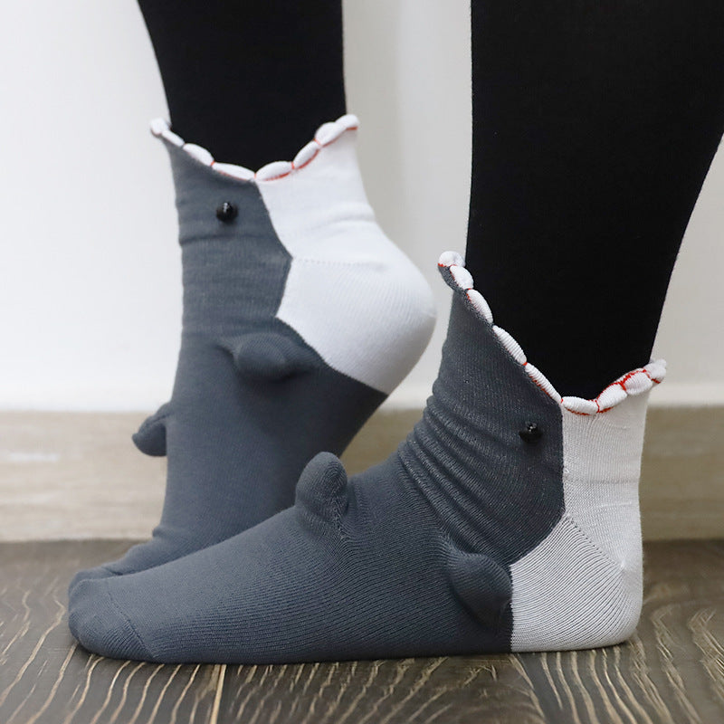 Funny Shark Chameleon Cartoon Socks Limorista