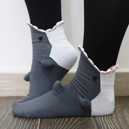 Funny Shark Chameleon Cartoon Socks Limorista