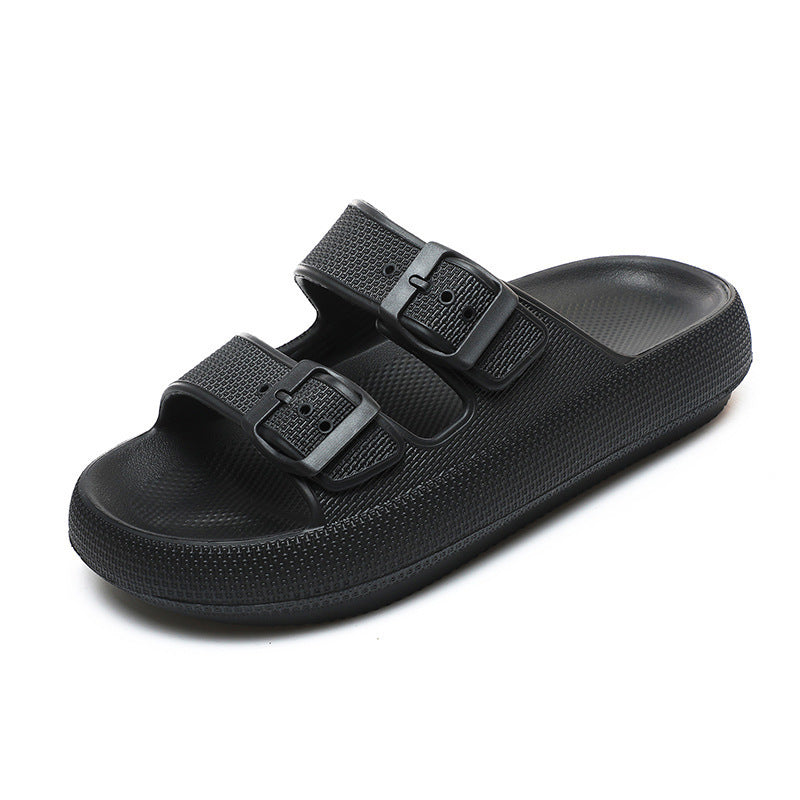 High Elastic Rubber Soft Platform Double Buckle Slippers For Women Limorista