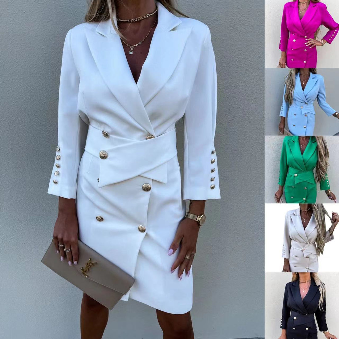 Slim-fit Double-row Button Ins-style Coat Limorista