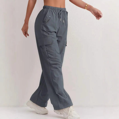 High Waist Drooping Quick-drying Leisure Wide Leg Track Pants Limorista