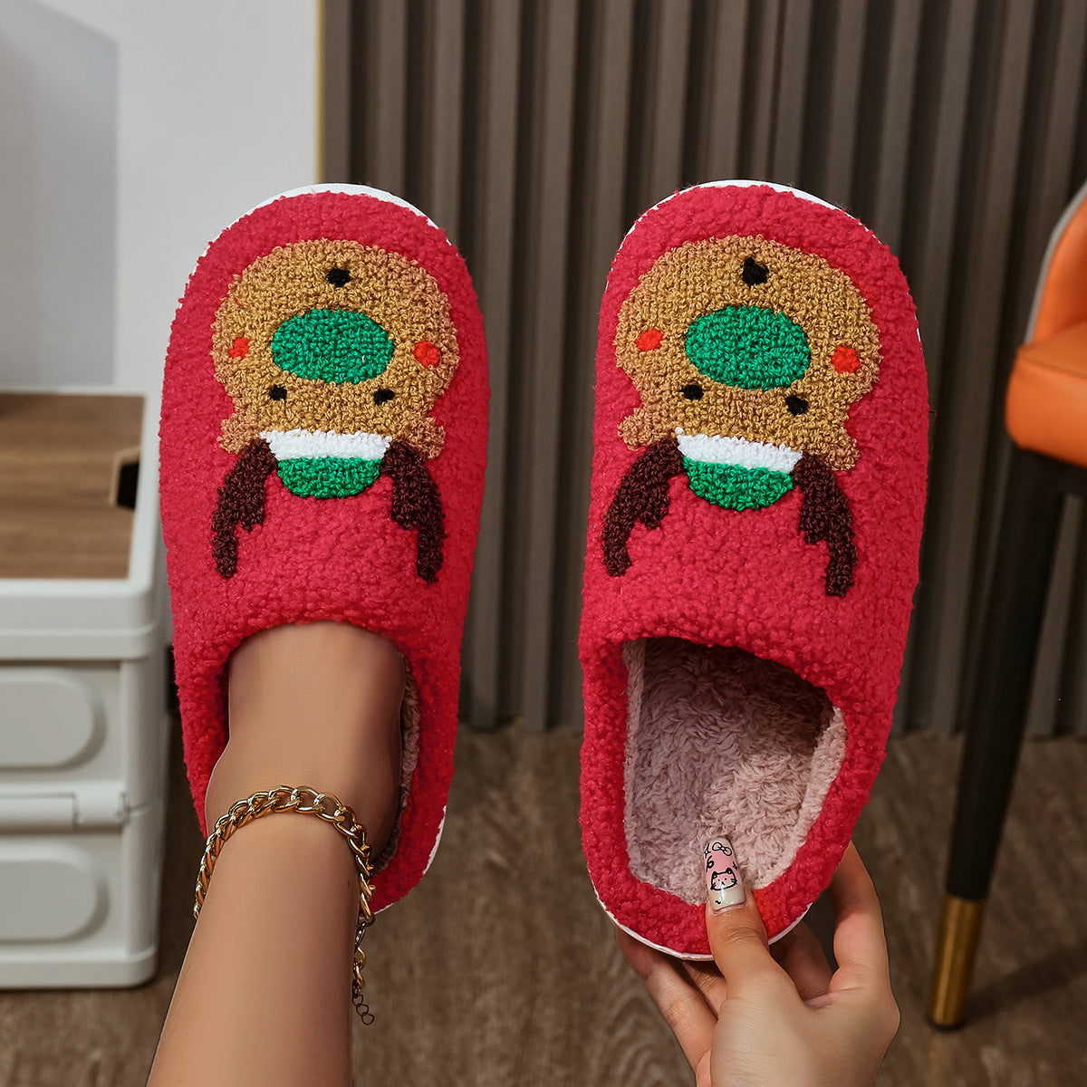 Christmas Home Slippers Indoor Soft Bottom Mute Warm Limorista