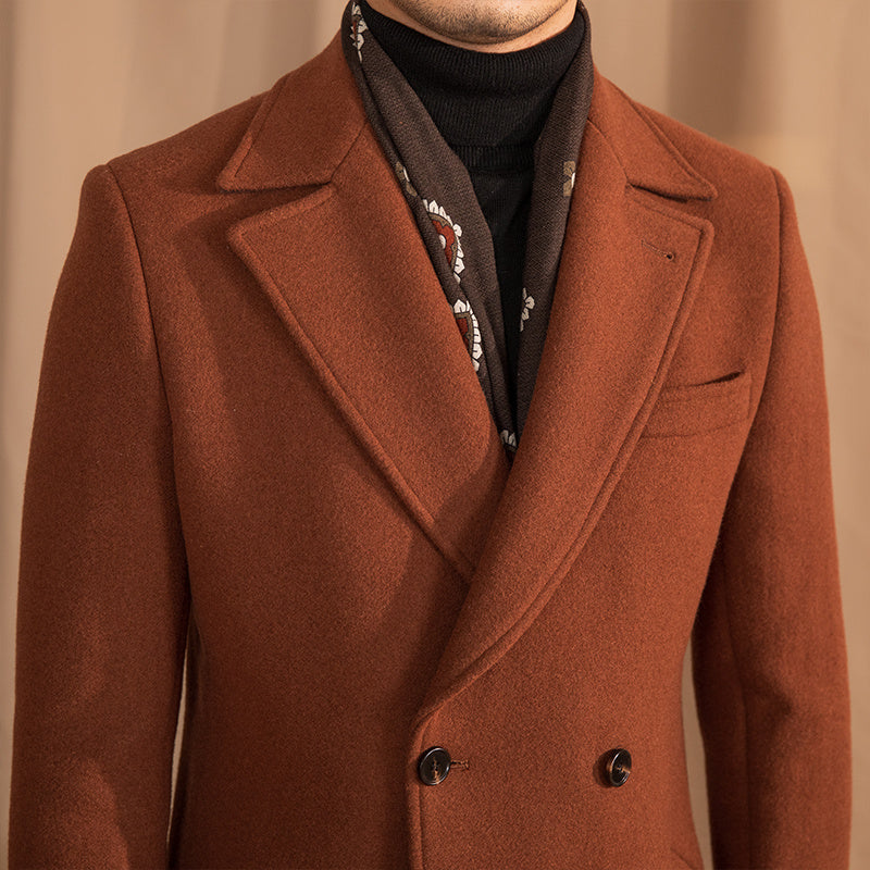 Warm Coat Double-breasted Mid-length Wool Overcoat Limorista