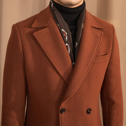 Warm Coat Double-breasted Mid-length Wool Overcoat Limorista