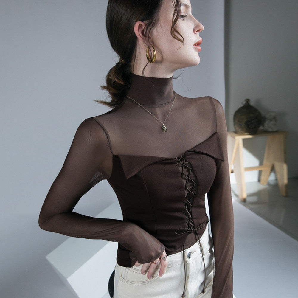 Ladies Design Sense Mesh Splicing Top Inner Wear Limorista