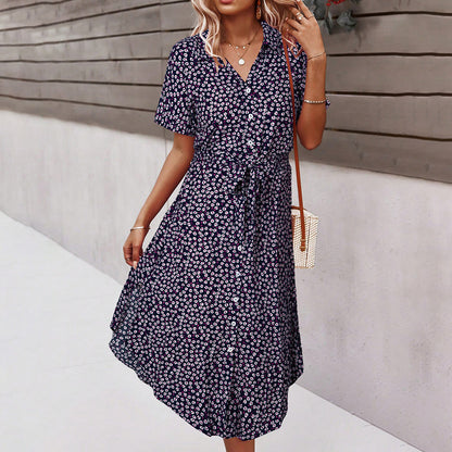 Floral Dress With Elegant Temperament And Long Skirt Limorista