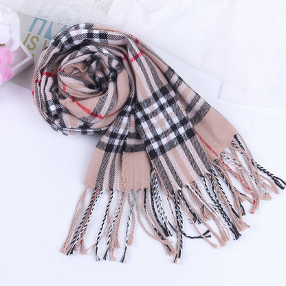 Autumn And Winter British Style Plaid Scarf Winter Limorista