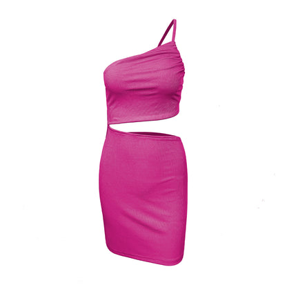 Design Sense Niche Shoulder Drawstring Dress Women Limorista