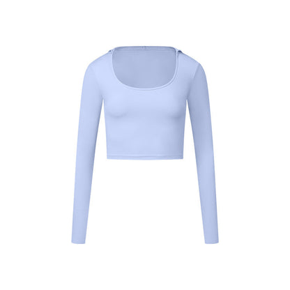 Autumn New Long Sleeve Nude Feel Fabric Sports Top Limorista