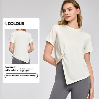 New Yoga Wear Short Sleeve Split Breathable Exercise Top Limorista