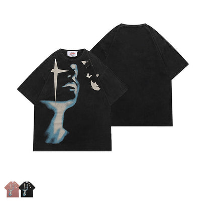 Butterfly Print High Street Contrast T-Shirt Limorista