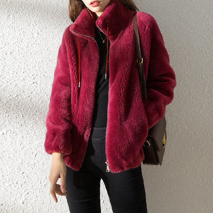 Sweater Elegant Cardigan Zipper Fleece Top Limorista
