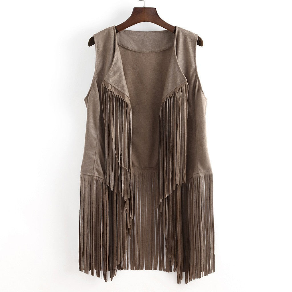 Fashion Thin Tassel Sleeveless Vest Women Limorista